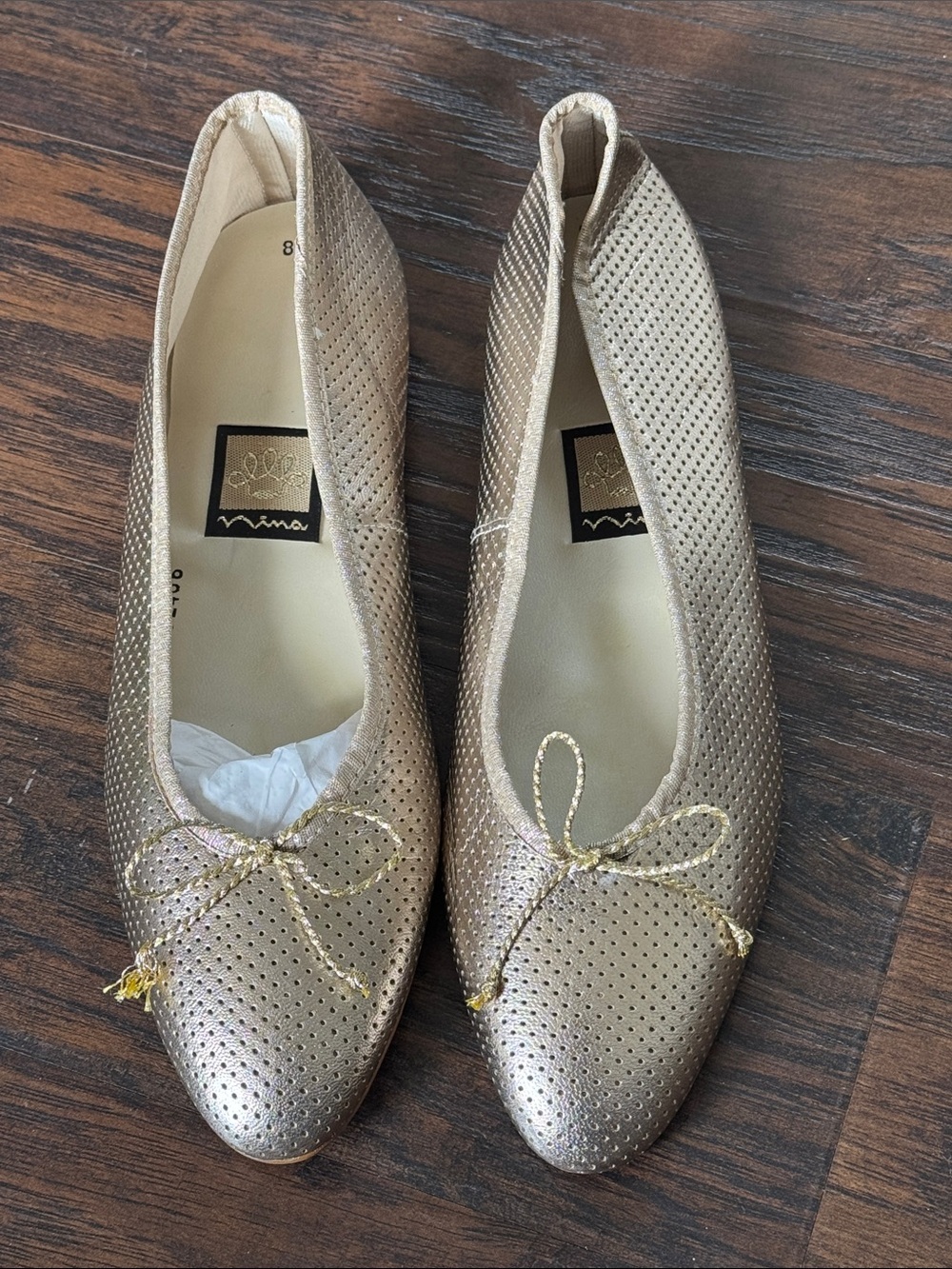 Nina Metallic Gold Perforated Ballet Flats